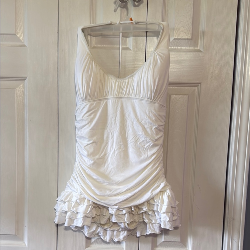 Juicy Couture White Ruffled One Piece Swimsuit